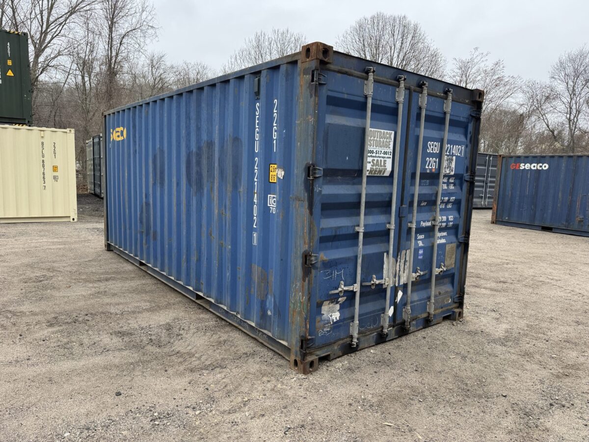 20ft Used Shipping Container – Wind & Watertight – Blue – Unit SEGU221402-1