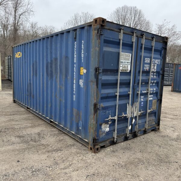 20ft Used Shipping Container – Wind & Watertight – Blue – Unit SEGU221402-1