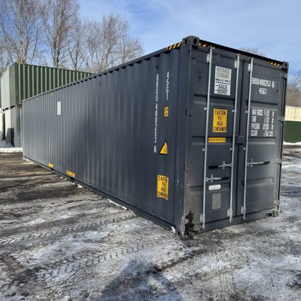 40ft New High Cube Shipping Container – Wind & Watertight – Gray – Unit BBUU480253-6