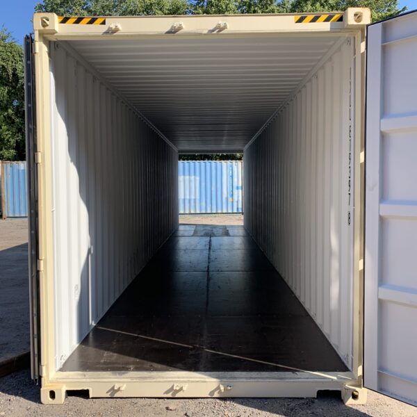 40ft New High Cube Shipping Container – Wind & Watertight – Beige – Unit FXLU819397-8