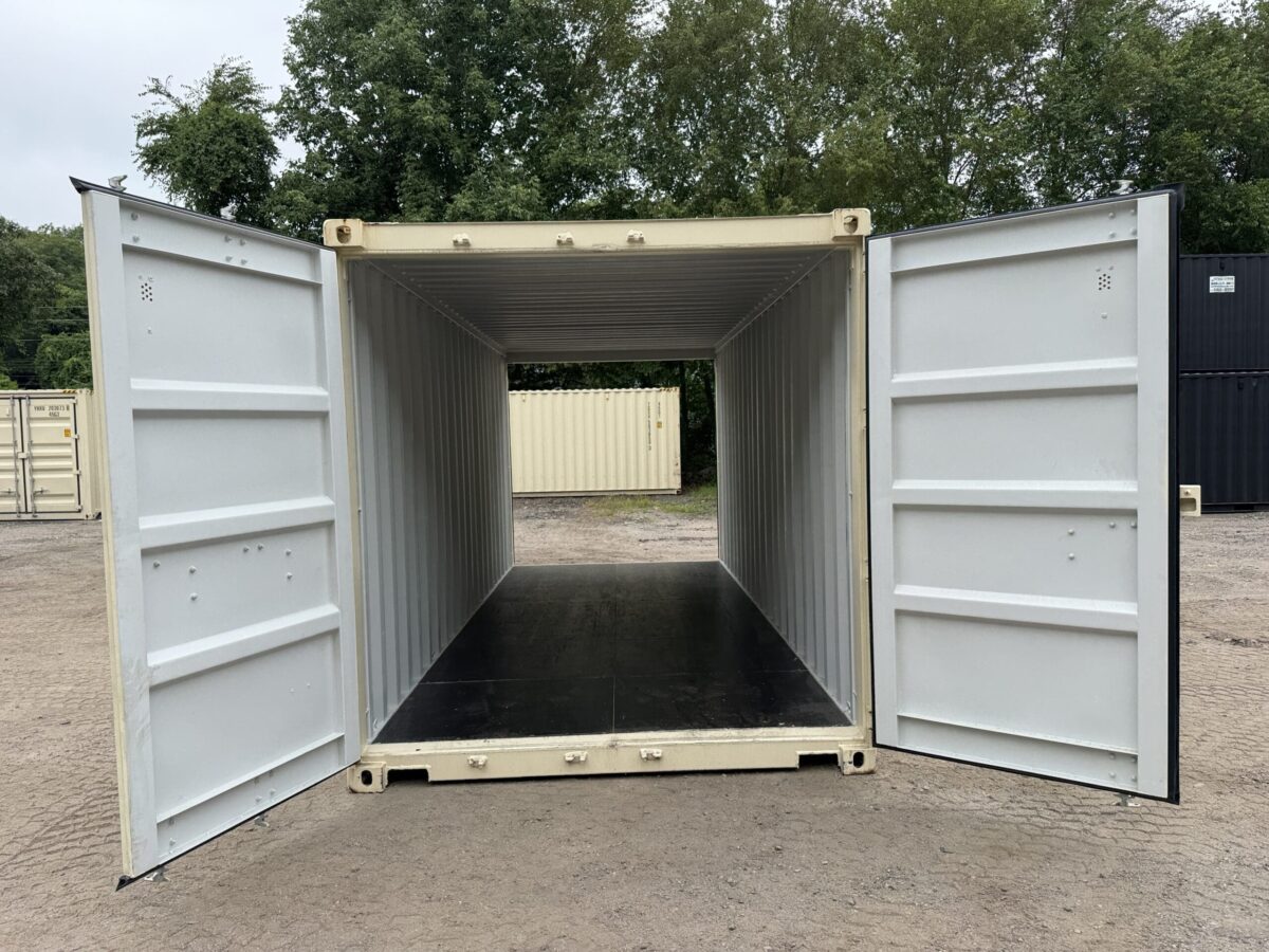 20ft New Shipping Container – Wind & Watertight – Beige – Unit FXLU320741-0