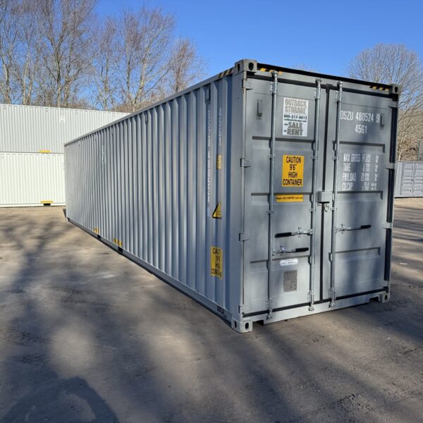 40ft New High Cube Shipping Container – Wind & Watertight – Gray – Unit DSZU480524-9