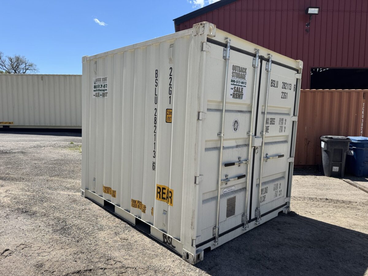 10ft New Shipping / Storage Container – Wind & Watertight – White – Unit BSLU282113-6