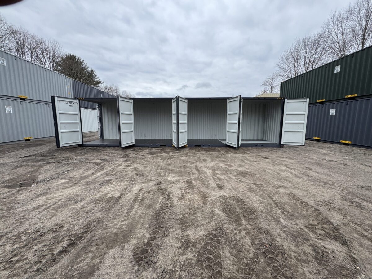 40ft New High Cube Shipping Container – Wind & Watertight – Dk Gray – Unit CICU790162-4