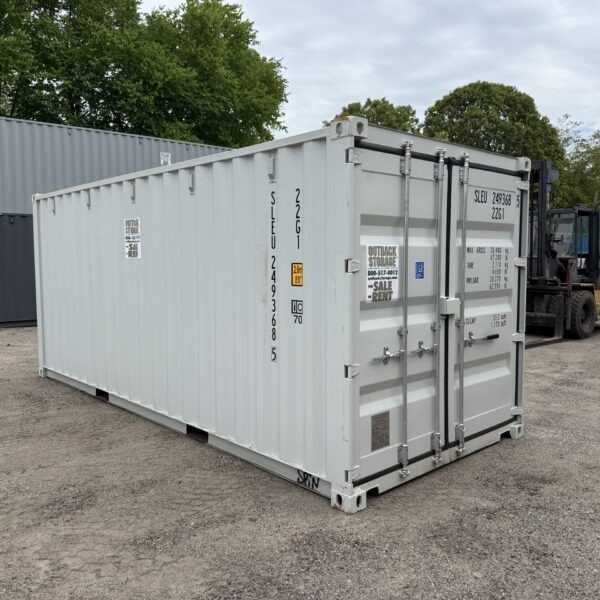 20ft New Shipping Container – Wind & Watertight – Gray – Unit SLEU249368-5