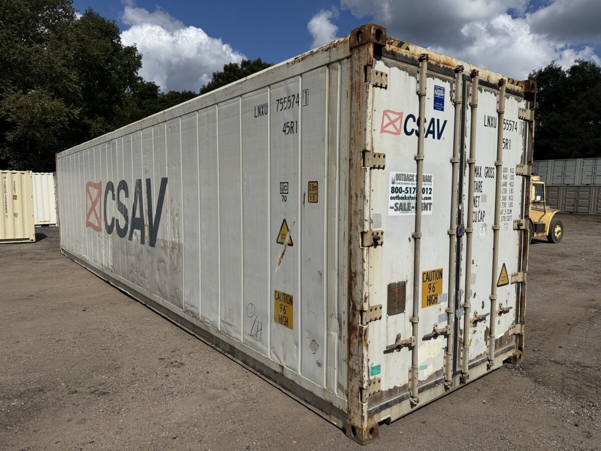 40ft As-Is High Cube Shipping Container – Wind & Watertight – White – Unit LNXU755574-1