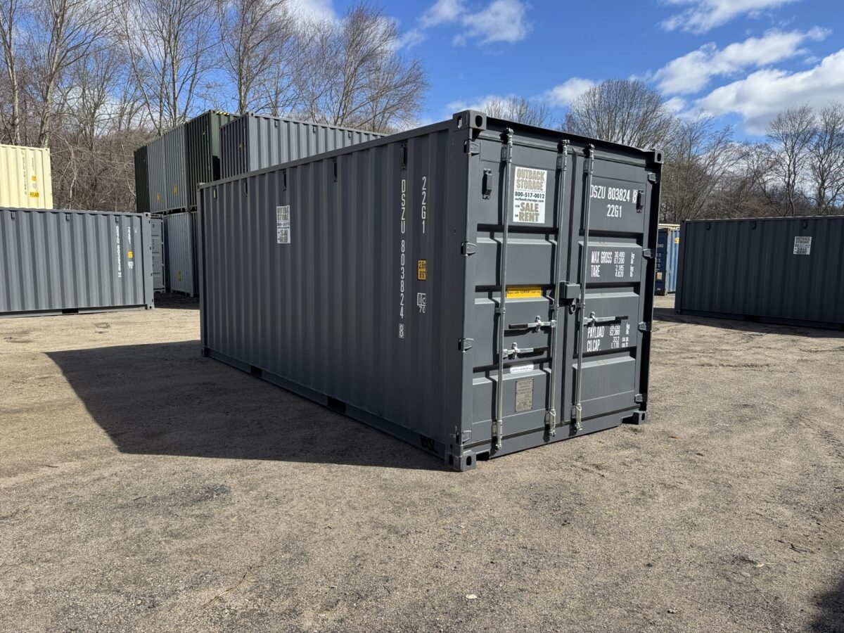 20ft New Shipping Container – Wind & Watertight – Gray – Unit DSZU803824-8