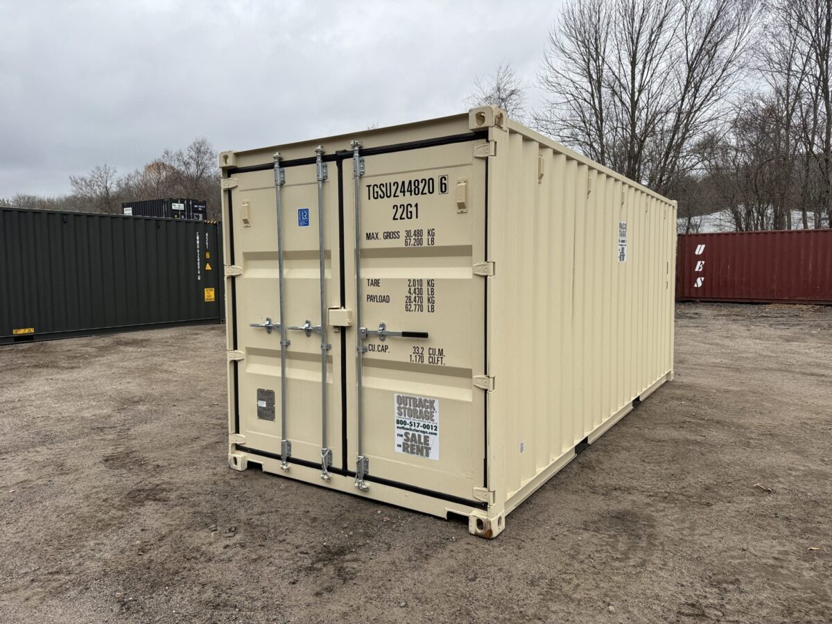 20ft New Shipping Container – Wind & Watertight – Beige – Unit TGSU234710-8