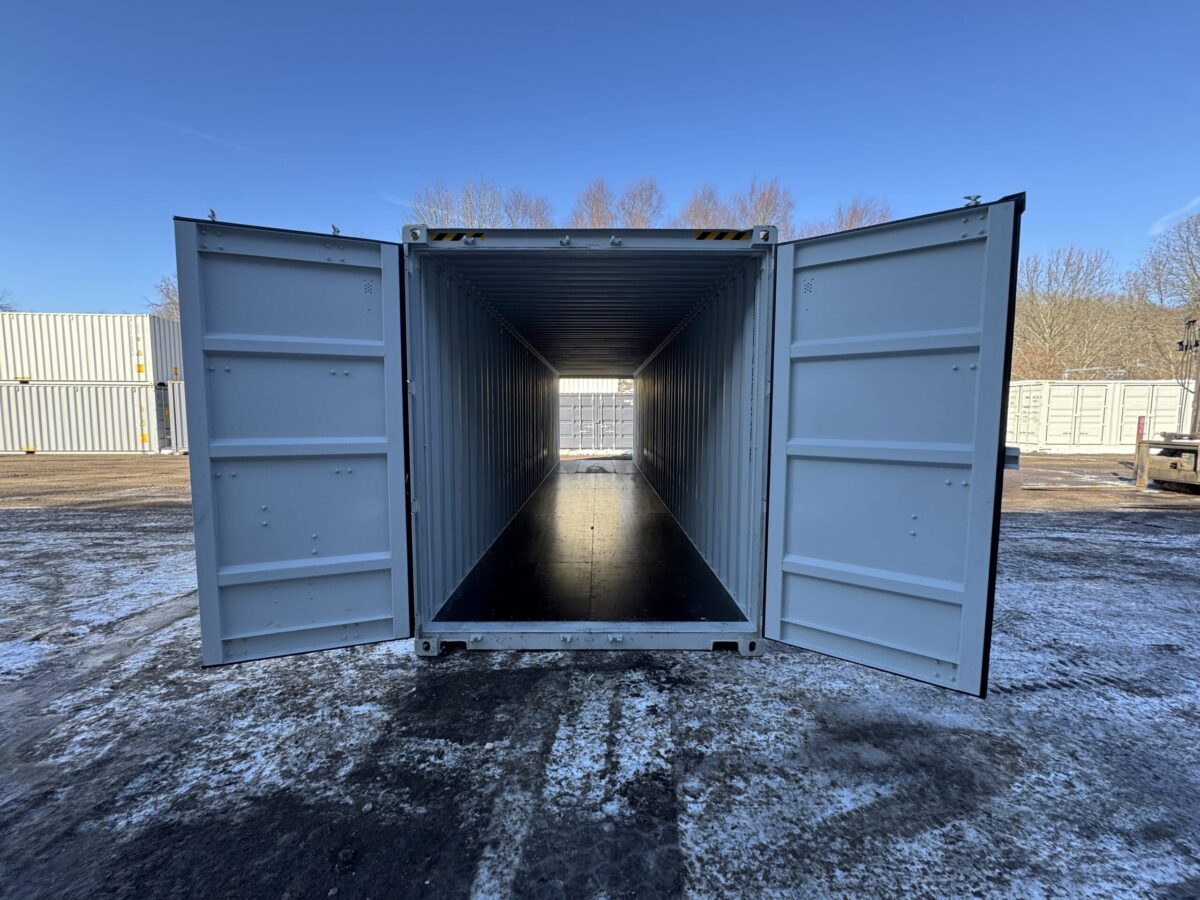 40ft New High Cube Shipping Container – Wind & Watertight – Gray – Unit DSZU490326-6