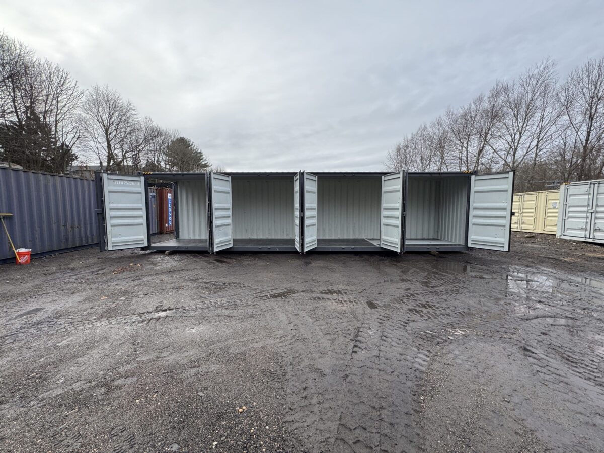 40ft New High Cube Shipping Container – Wind & Watertight – Dk Gray – Unit YLEU252267-1
