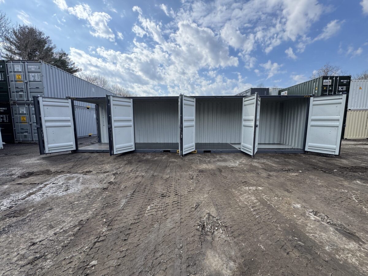 40ft New High Cube Shipping Container – Wind & Watertight – Dk Gray – Unit EPQU644766-6