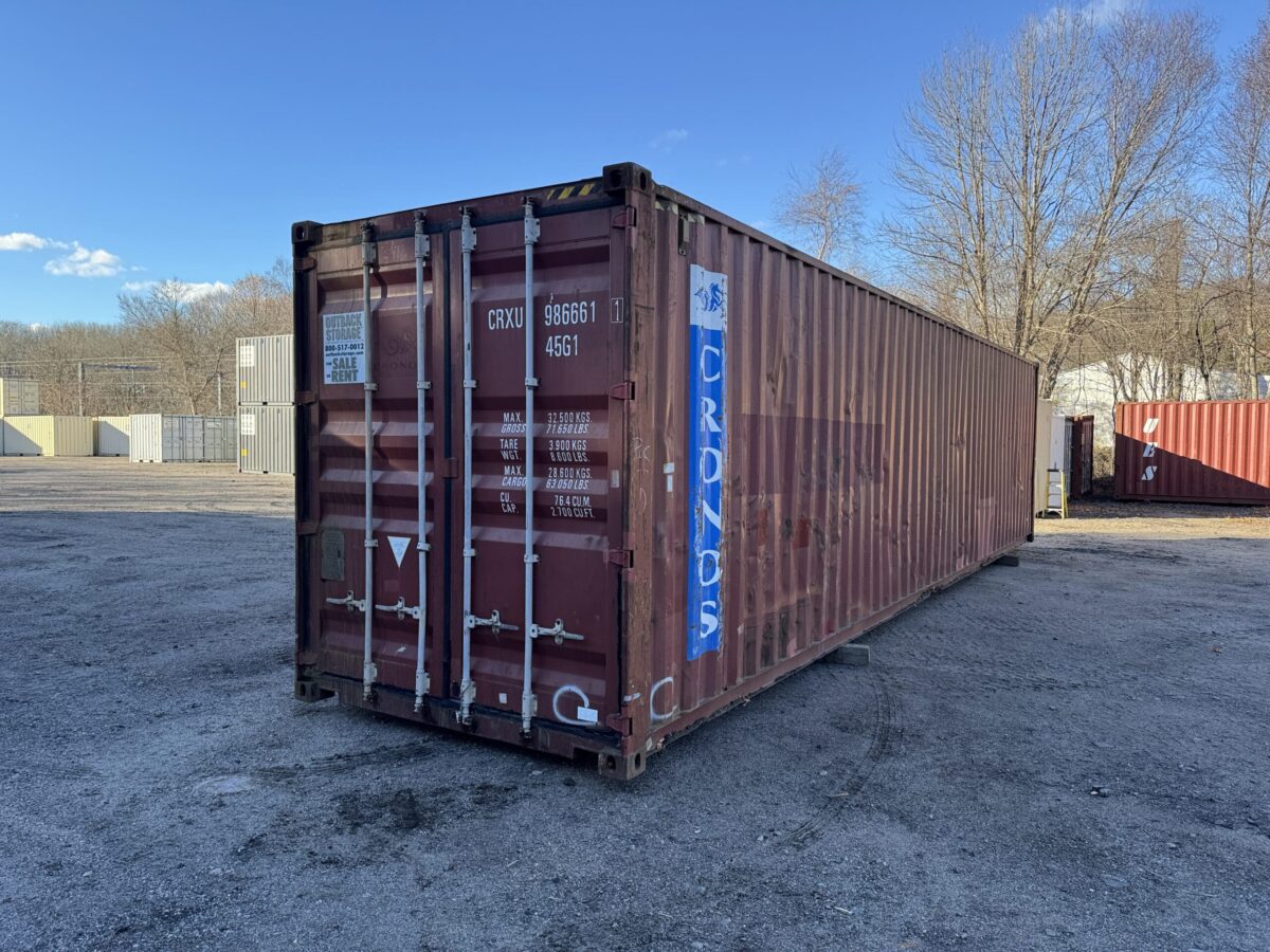 40ft Used High Cube Shipping Container – Wind & Watertight – Red – Unit CRXU986661-1