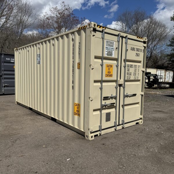 20ft New High Cube Shipping Container – Wind & Watertight – Beige – Unit AURU260218-9