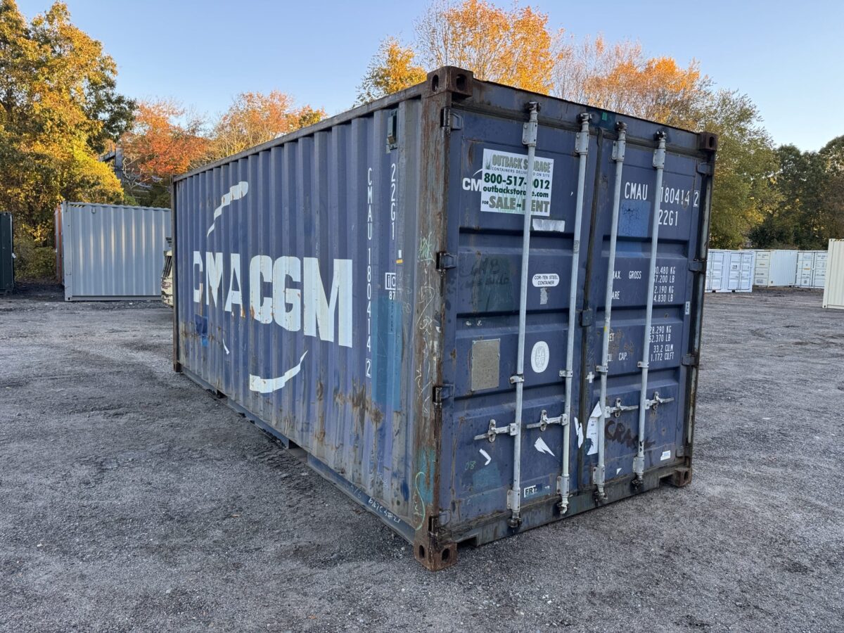 20ft Used Shipping Container – Wind & Watertight – Blue – Unit CMAU180414-2