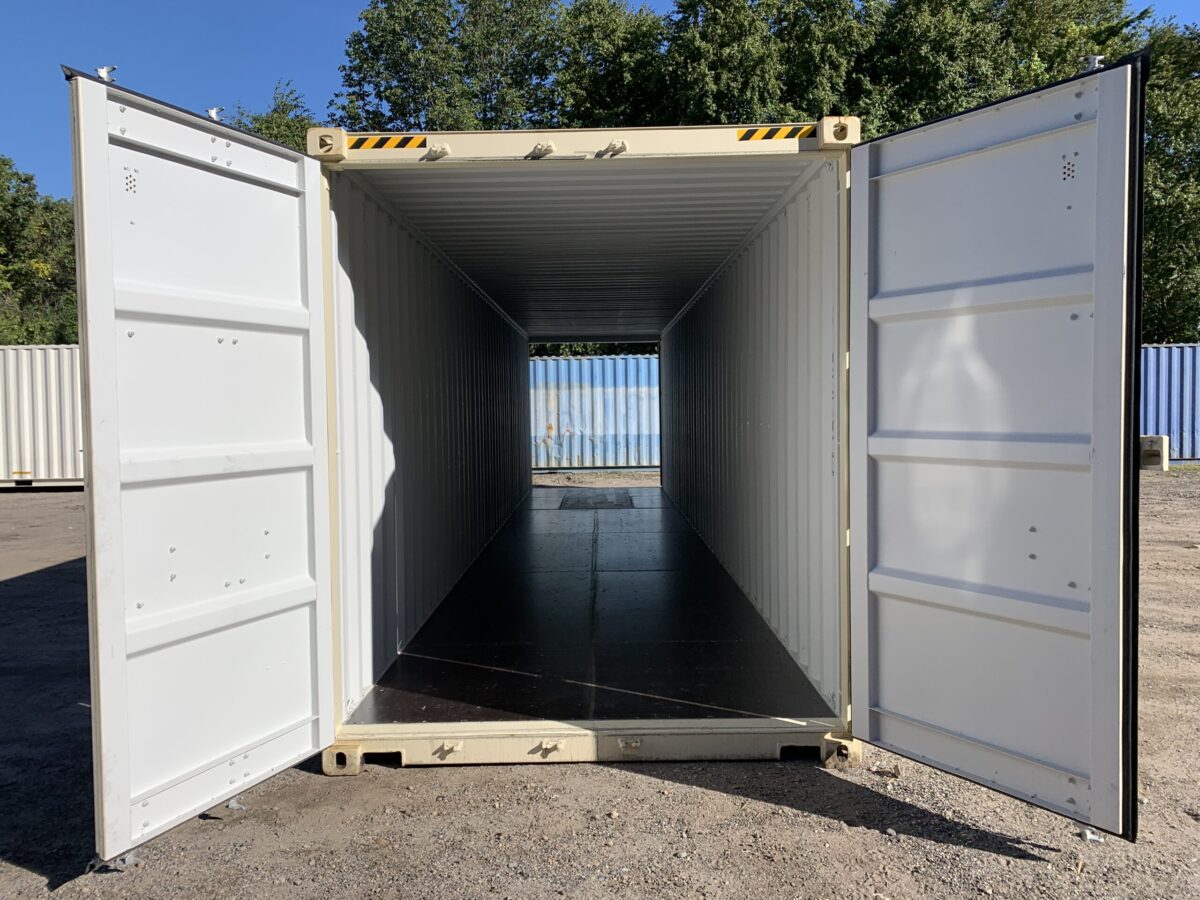 40ft New High Cube Shipping Container – Wind & Watertight – Beige – Unit FXLU819379-3