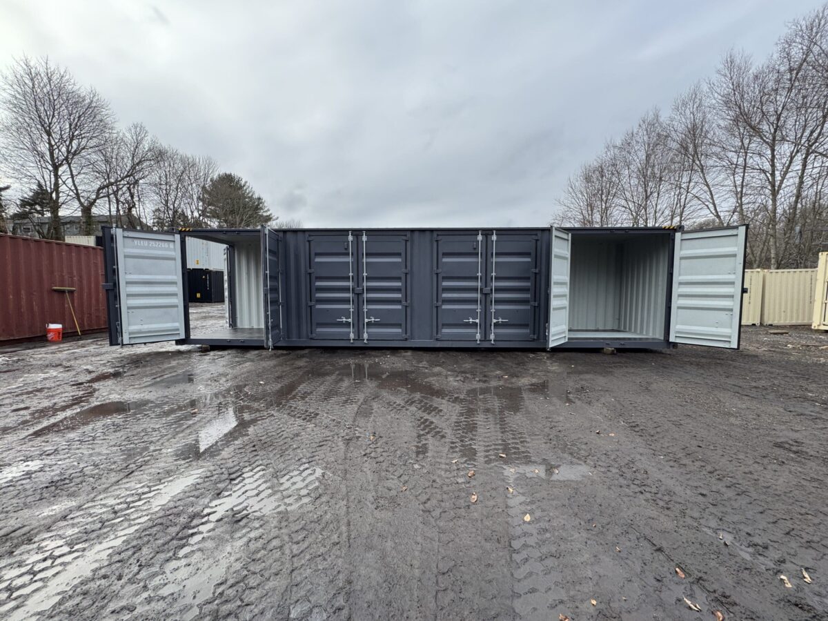 40ft New High Cube Shipping Container – Wind & Watertight – Dk Gray – Unit YLEU252266-6