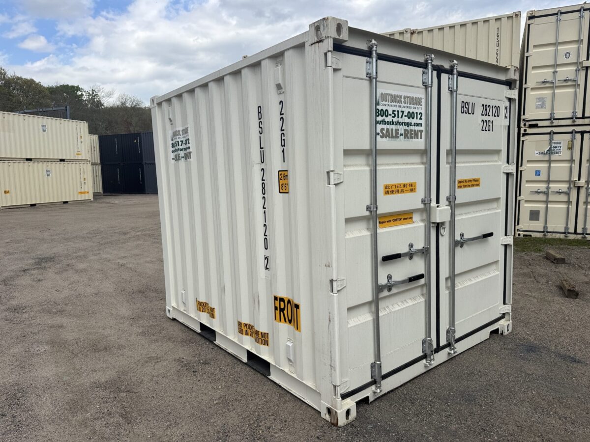 10ft New Shipping / Storage Container – Wind & Watertight – White – Unit BSLU282120-2