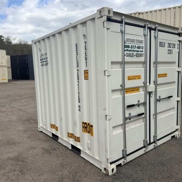 10ft New Shipping / Storage Container – Wind & Watertight – White – Unit BSLU282120-2