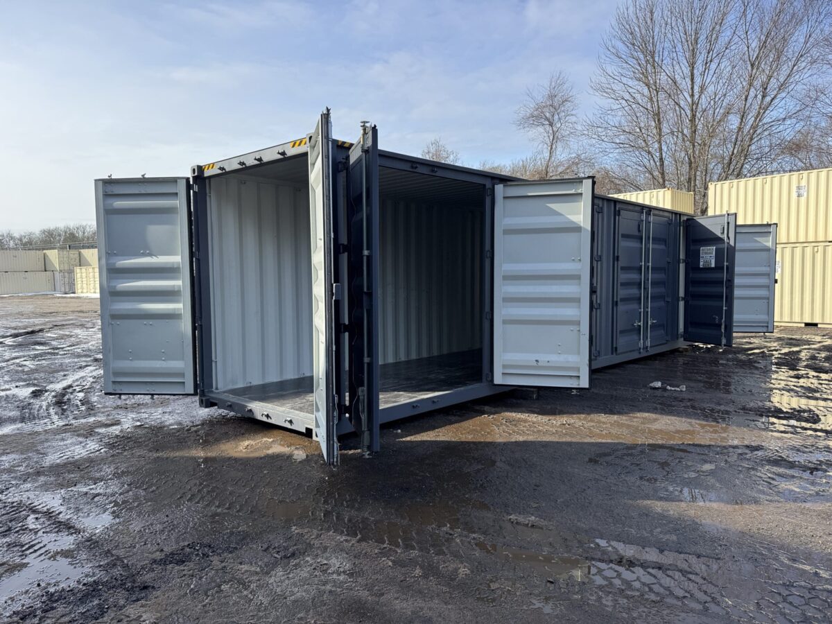 40ft New High Cube Shipping Container – Wind & Watertight – Dk Gray – Unit YLEU252567-0