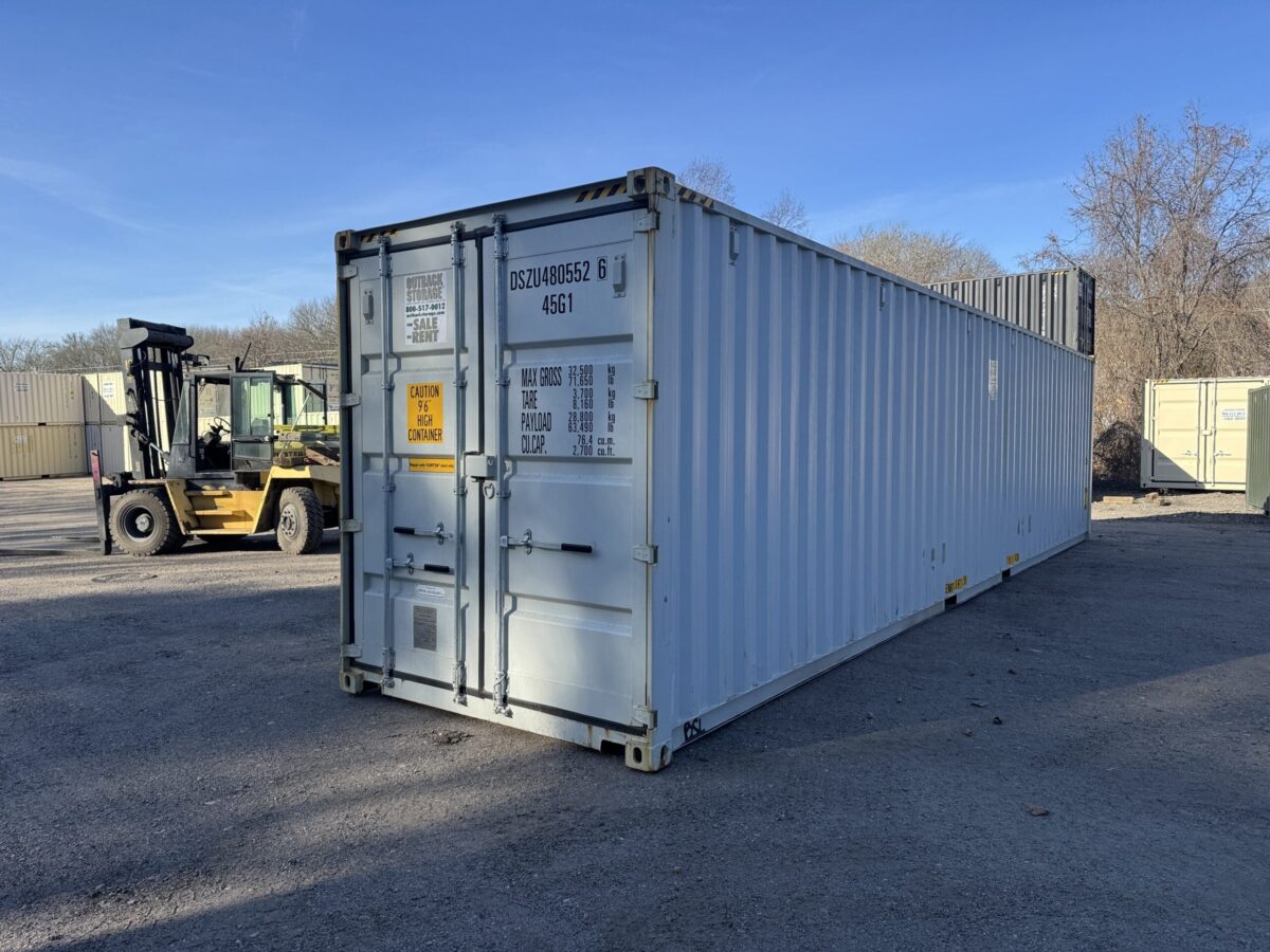 40ft New High Cube Shipping Container – Wind & Watertight – Gray – Unit DSZU480552-6