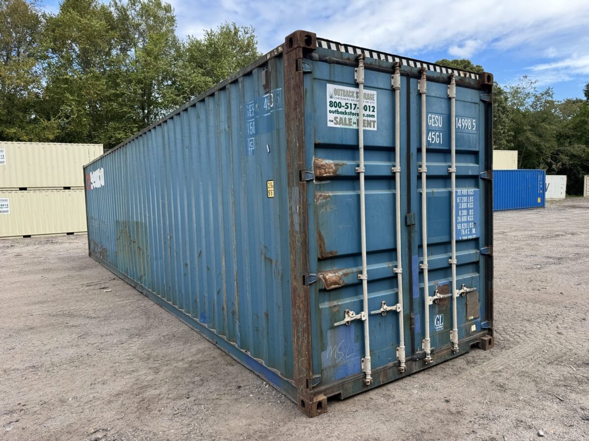 40ft Used High Cube Shipping Container – Wind & Watertight – Blue – Unit GESU514998-5