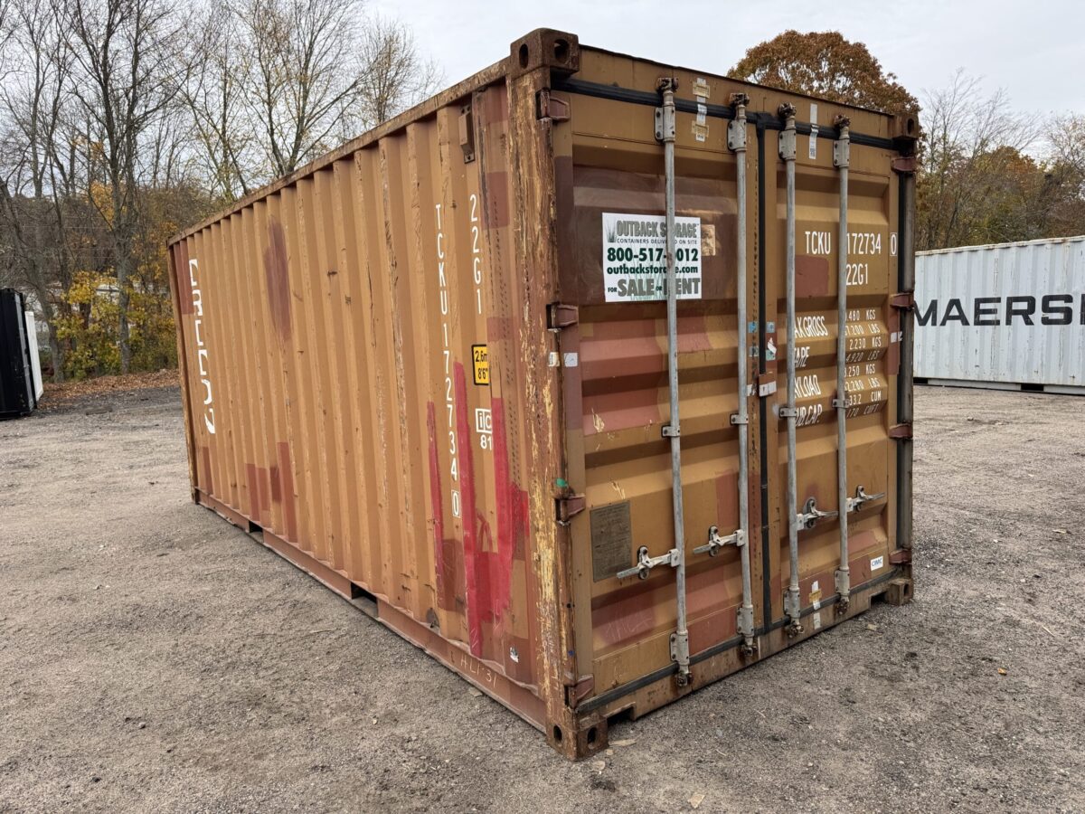 20ft Used Shipping Container – Wind & Watertight – Burnt Orange