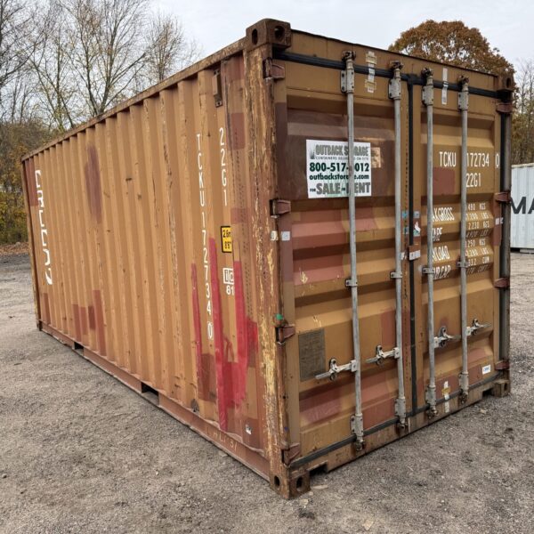 20ft Used Shipping Container – Wind & Watertight – Burnt Orange