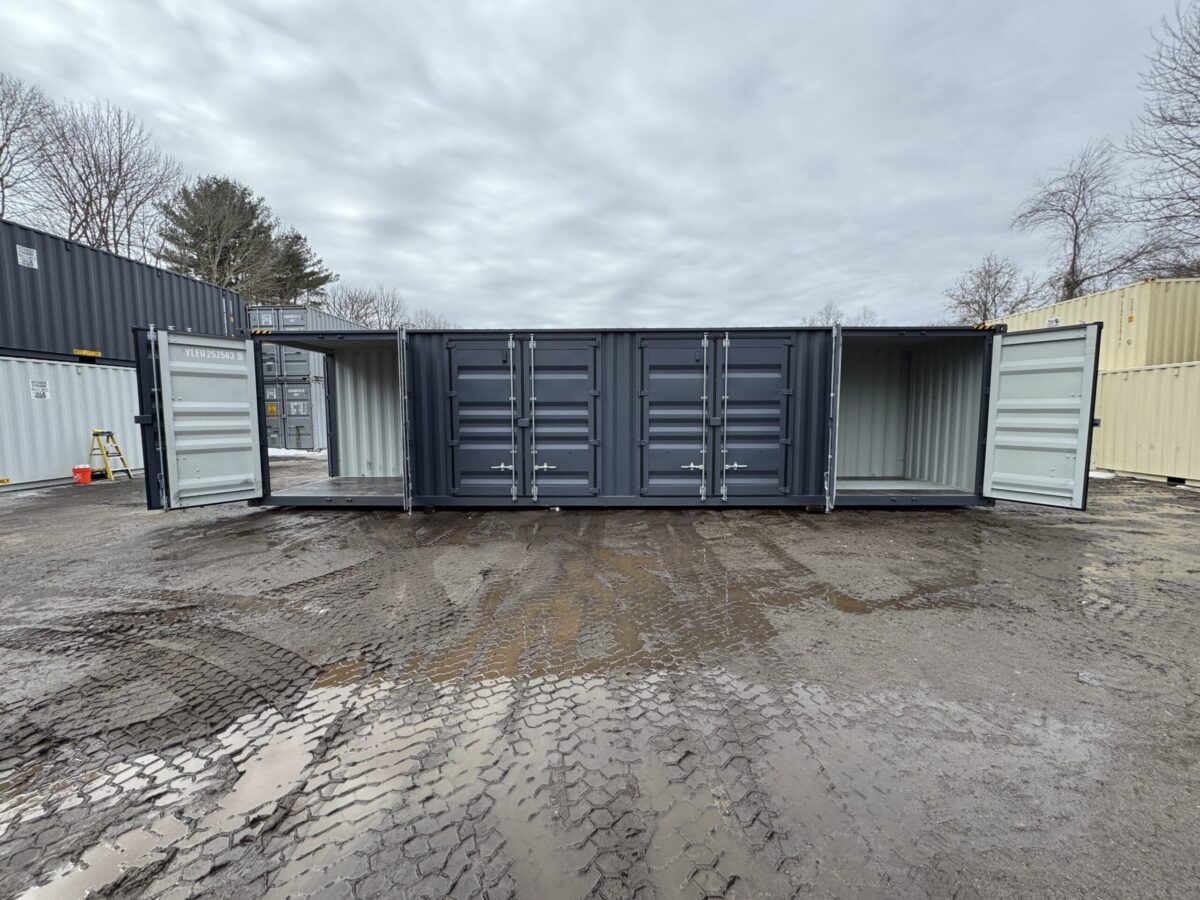 40ft New High Cube Shipping Container – Wind & Watertight – Dk Gray – Unit YLEU252563-9