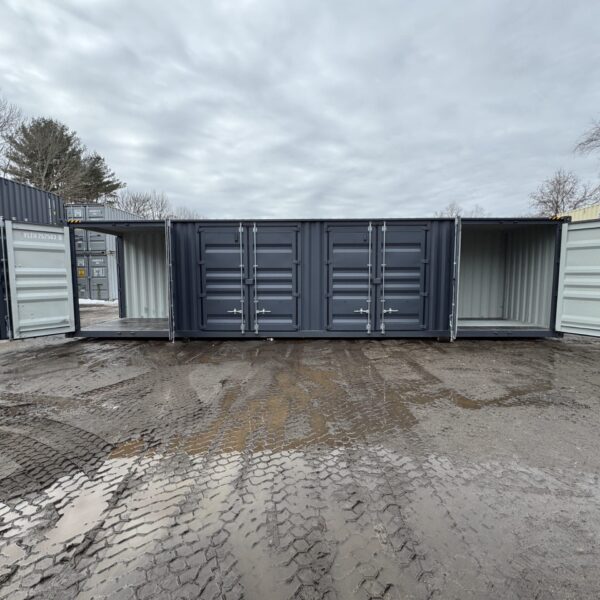 40ft New High Cube Shipping Container – Wind & Watertight – Dk Gray – Unit YLEU252563-9