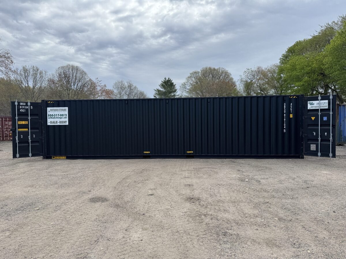 40ft New High Cube Shipping Container – Wind & Watertight – Black – Unit OBSU819104-5
