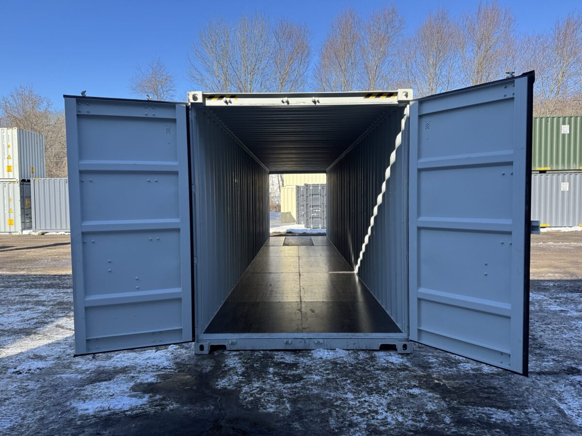 40ft New High Cube Shipping Container – Wind & Watertight – Gray – Unit DSZU490344-0