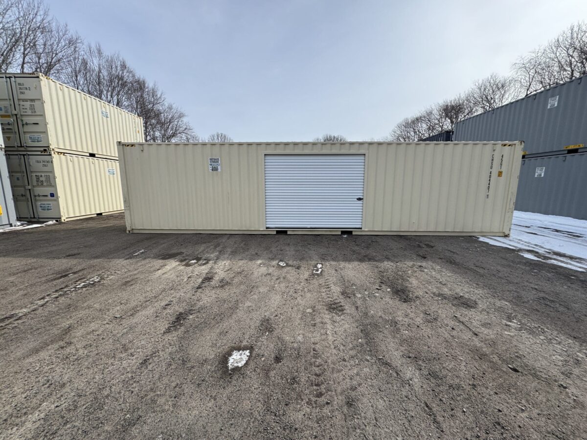 40ft New High Cube Shipping Container – Wind & Watertight – Beige – Unit CHSU404-407-1