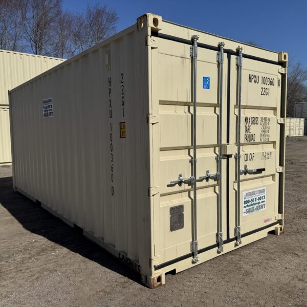 20ft New Shipping Container – Wind & Watertight – Beige – Unit HPXU100360-0