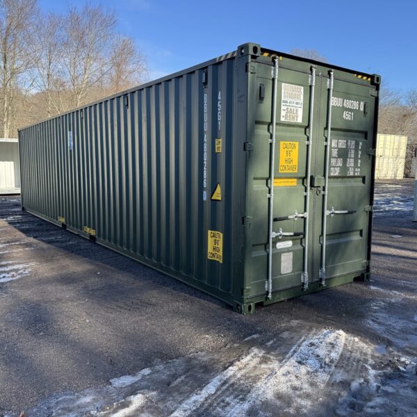 40ft New High Cube Shipping Container – Wind & Watertight – Green – Unit BBUU480286-0