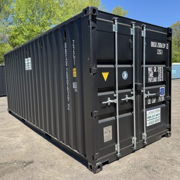 20ft New Shipping Container – Wind & Watertight – Black – Unit OBSU200639-2