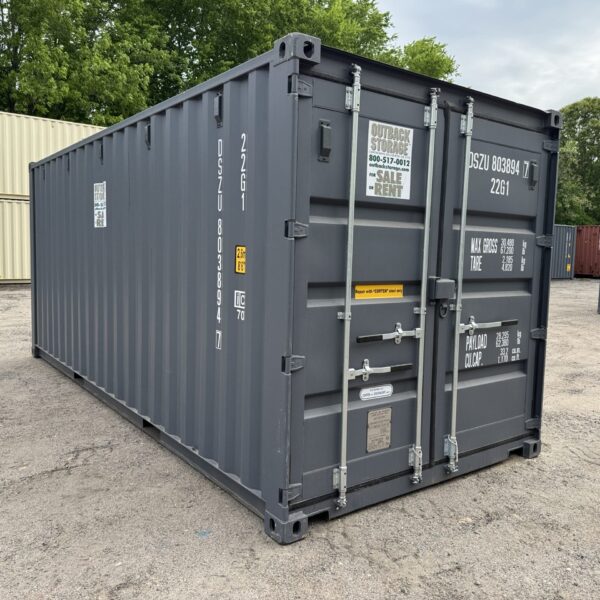 20ft New Shipping Container – Wind & Watertight – Gray – Unit DSZU803894-7