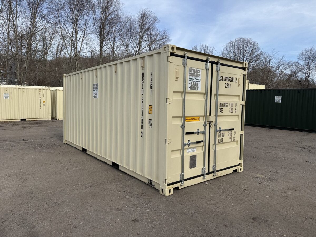 20ft New Shipping Container – Wind & Watertight – Beige – Unit BSLU806280-2