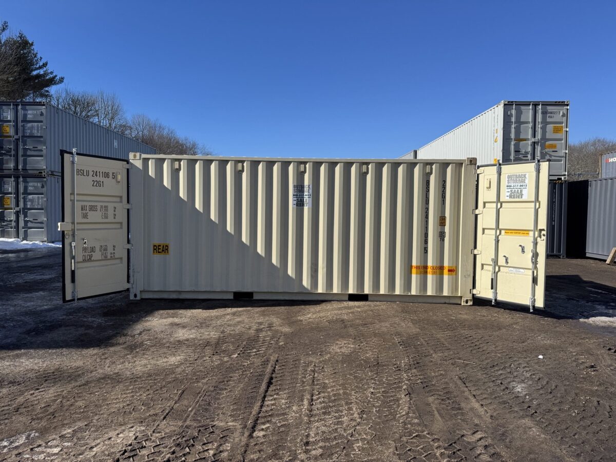 20ft New Shipping Container – Wind & Watertight – Beige – Unit BSLU241106-5