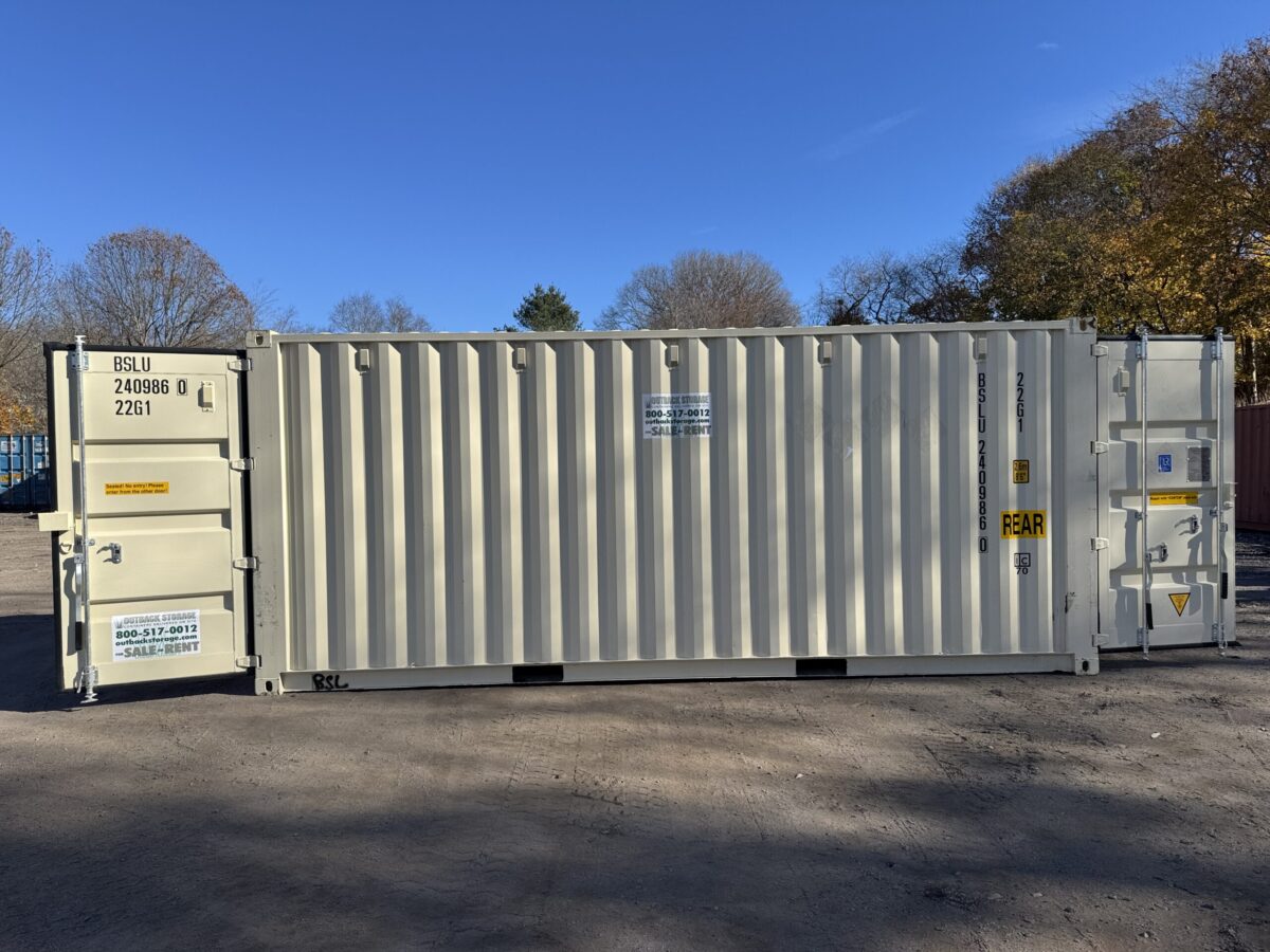 20ft New Shipping Container – Wind & Watertight – Beige – Unit BSLU240986-0