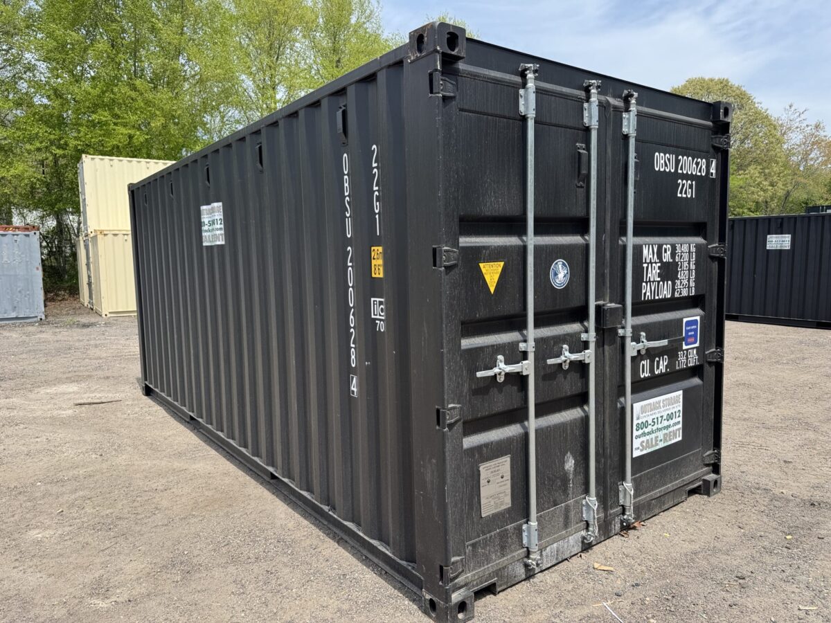 20ft New Shipping Container – Wind & Watertight – Black – Unit OBSU200628-4