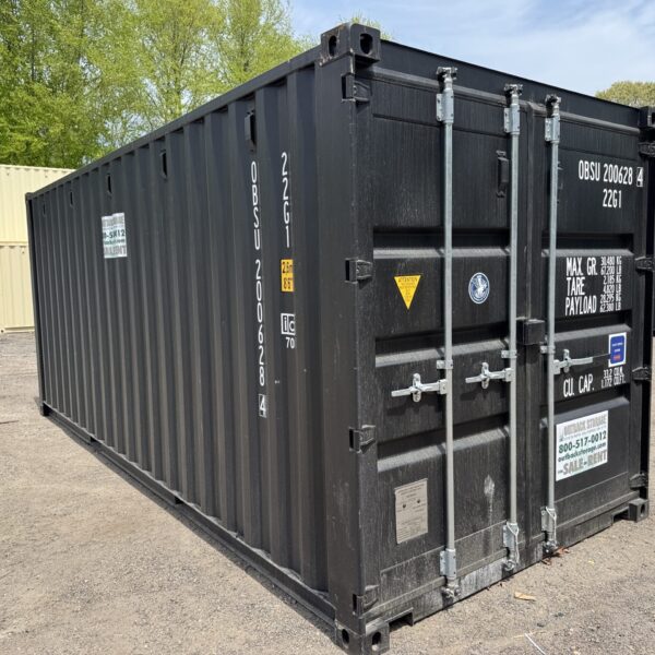 20ft New Shipping Container – Wind & Watertight – Black – Unit OBSU200628-4