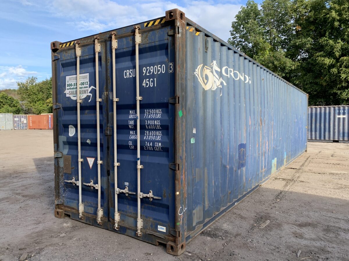 40ft As-Is High Cube Shipping Container – Wind & Watertight – Blue