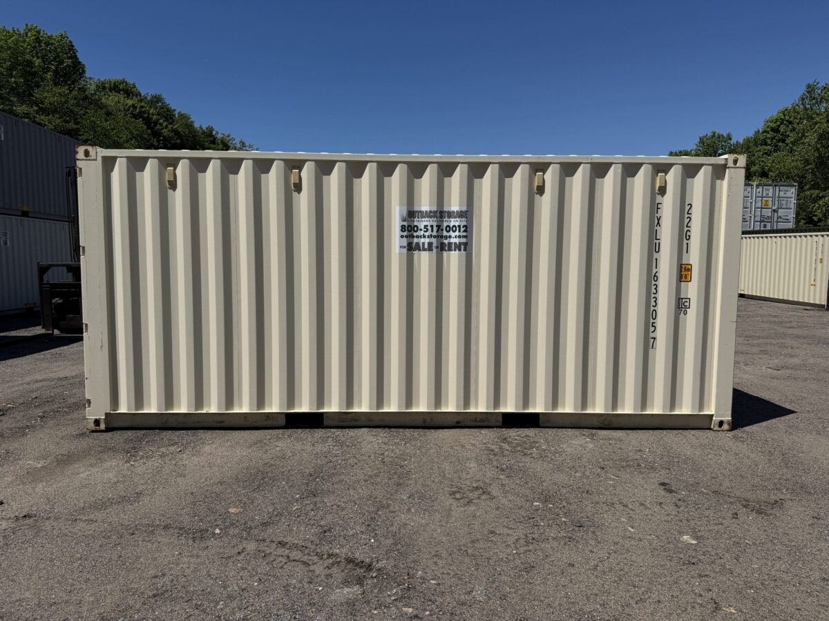 20ft Used Shipping Container – Wind & Watertight – Beige – Unit FBXU163305-7