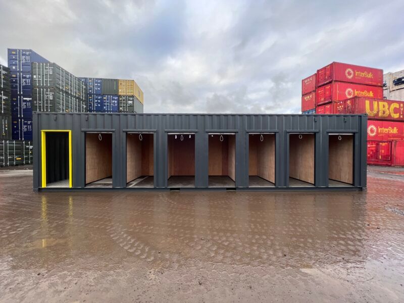 40ft High Cube Multi-Store Container – 7-Bay Self Storage Unit
