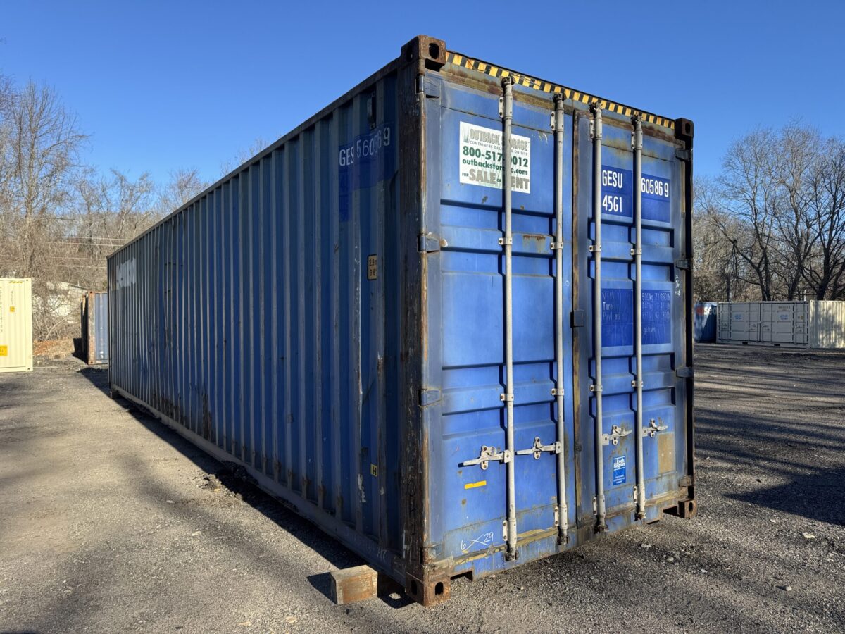 40ft Used High Cube Shipping Container – Wind & Watertight – Blue – Unit GESU560586-9