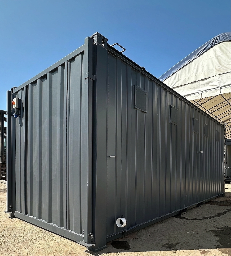 Toilet Block — 20 x 8 ft — 5 Bays Anti-Vandal Portable — No 1432