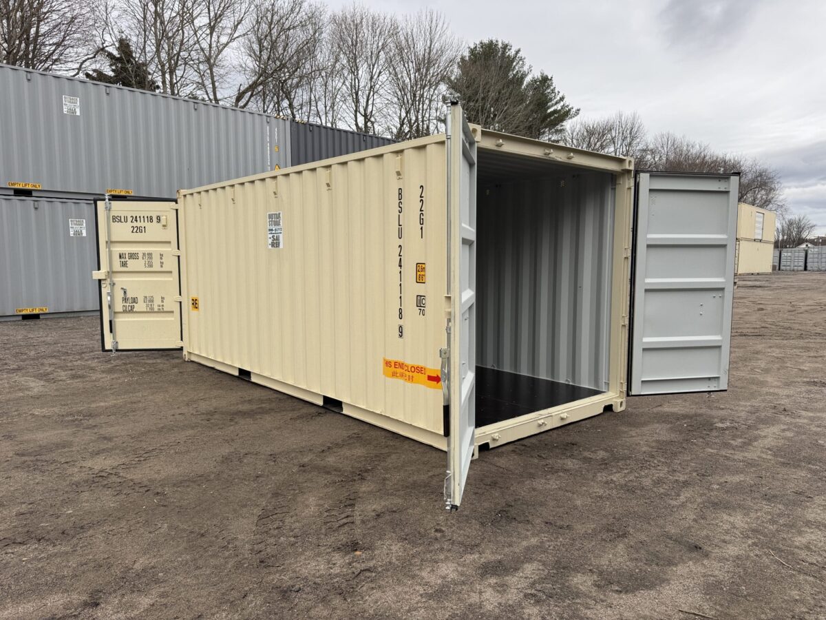 20ft New Shipping Container – Wind & Watertight – Beige – Unit BSLU241118-9