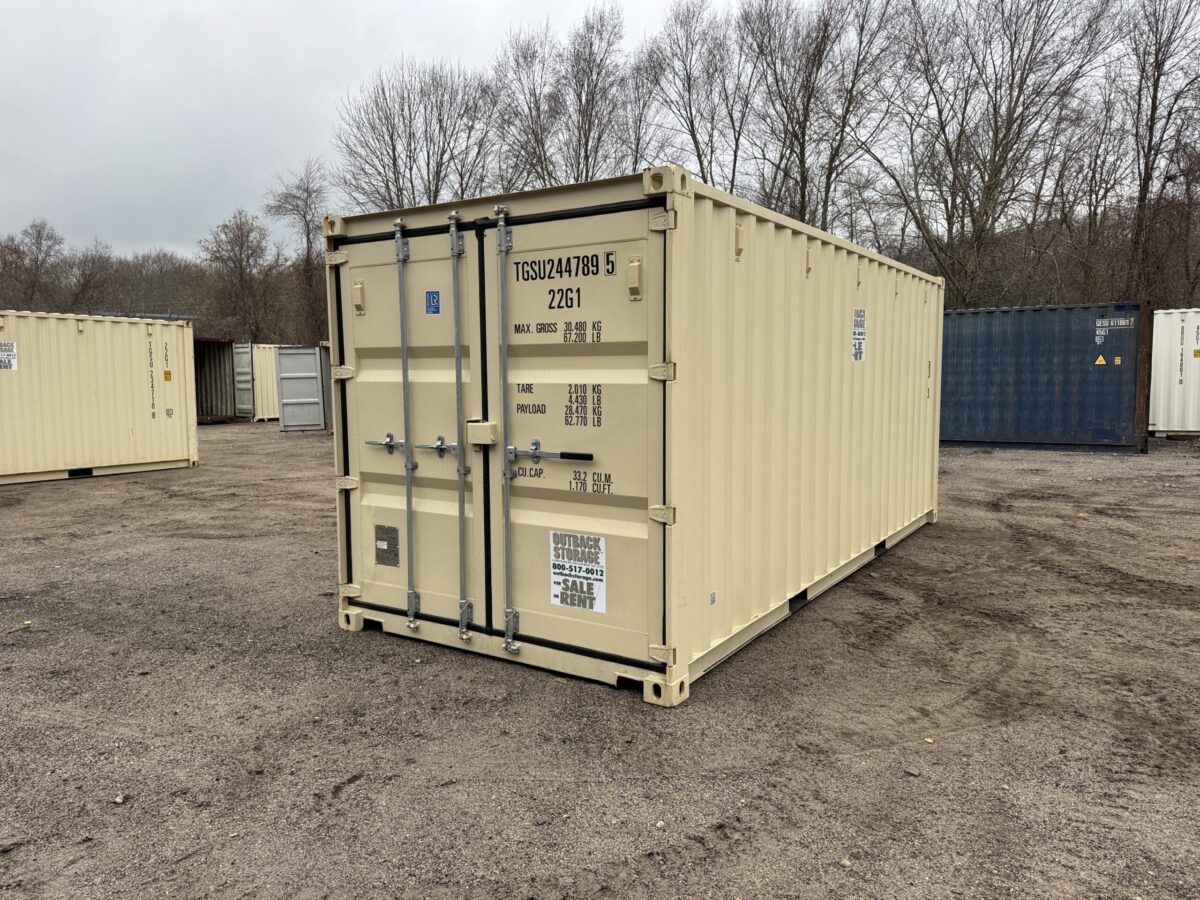20ft New Shipping Container – Wind & Watertight – Beige – Unit TGSU244789-5