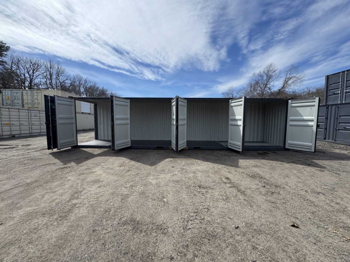 40ft New High Cube Shipping Container – Wind & Watertight – Dk Gray – Unit EPQU644770-6