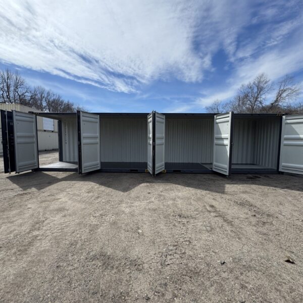 40ft New High Cube Shipping Container – Wind & Watertight – Dk Gray – Unit EPQU644770-6